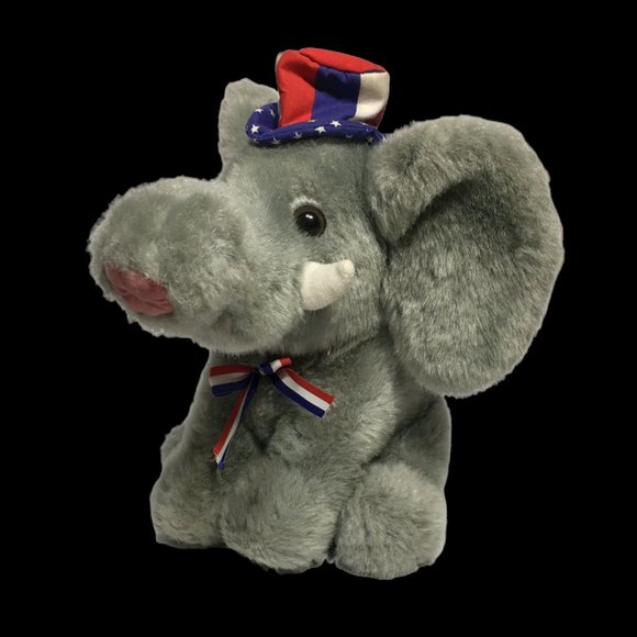 Gibson Greetings Elephant Plush Republican Election Vintage 1996 Gray Souvenir - Picture 8 of 9